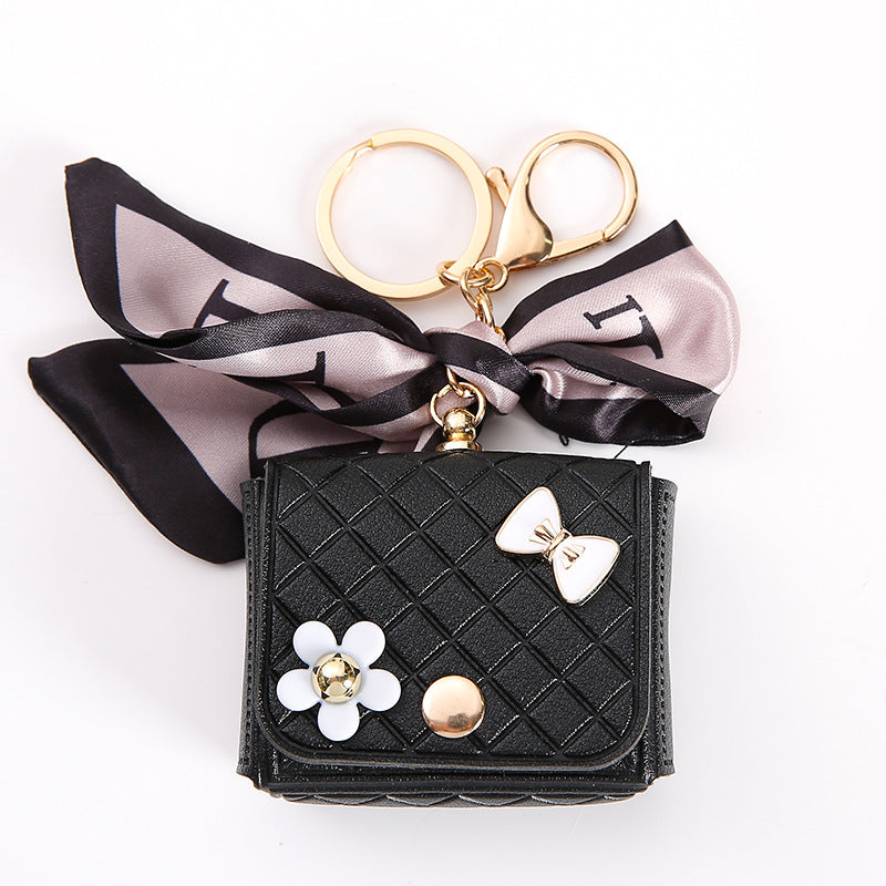 Wholesale Reduced Silk Scarf Bluetooth Headset Bag Leather Coin Purse Mini Keychain